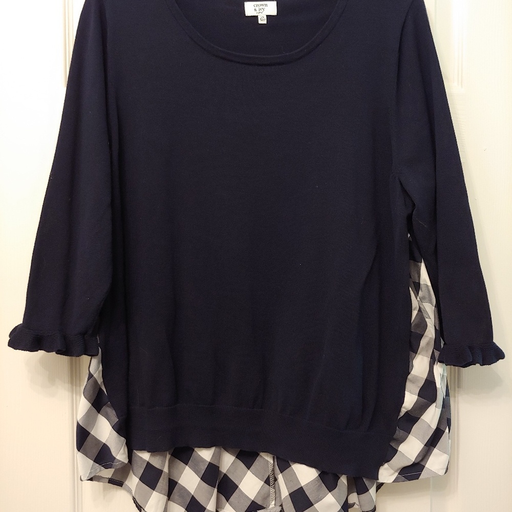 Sweater shirt navy and white